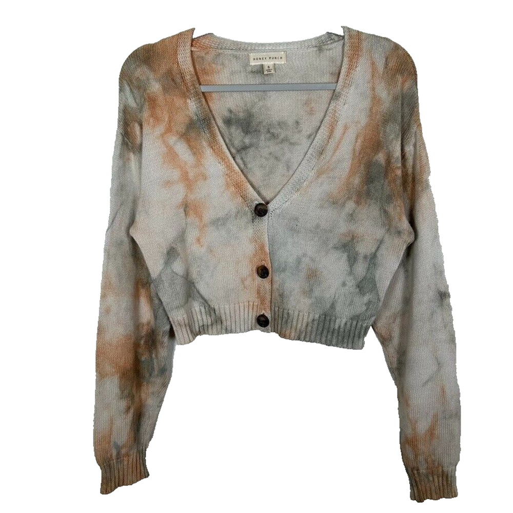 Honey Punch Womans Sz S crop Tie Dyed Cardigan Gardengirl Bohemian Cottagecore